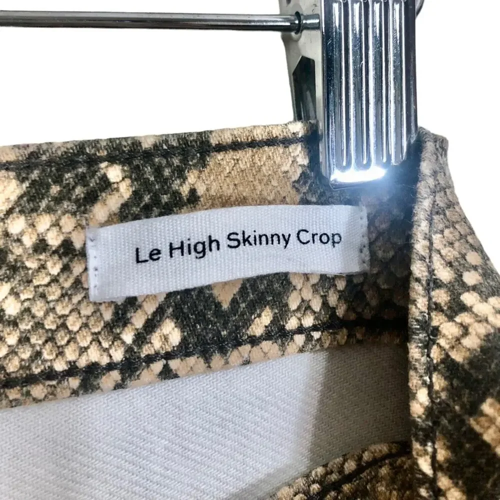 Frame Le High Skinny Crop Jeans in Coated Python Size 25